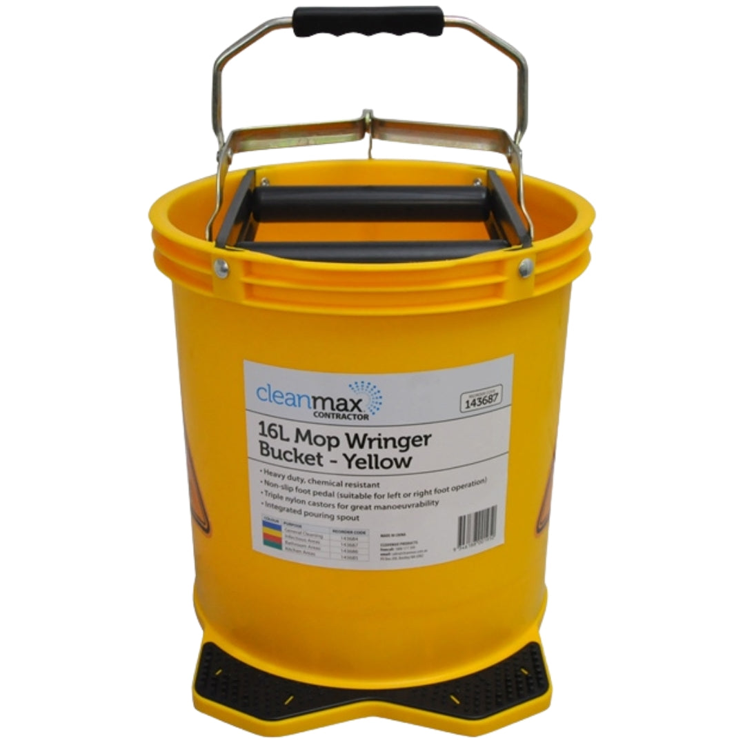 Cleanmax Mop Wringer Bucket Contractor 16L - 4 colours