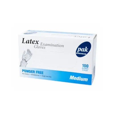 Classic Powder Free Latex Gloves Box 100 - Medium or Large