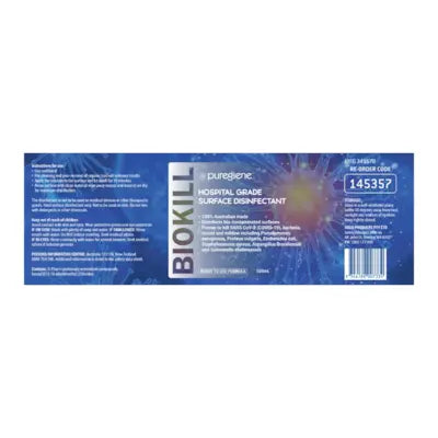 Puregiene Biokill Label 500ml Each