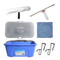 Cleanmax Window Cleaning Kit With Bucket 11L Each (Includes Squeegee, T-Bar, Glass Microfibre Cloth, Bucket, Lid & Hooks)