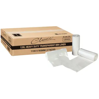 Classic® Heavy Duty Bin Liner Clear 120L Carton 200