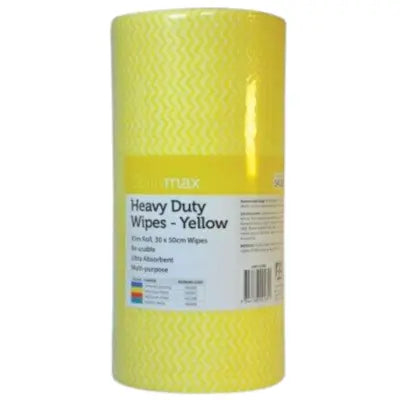 Cleanmax Heavy Duty Wipes Yellow 45m Roll Each