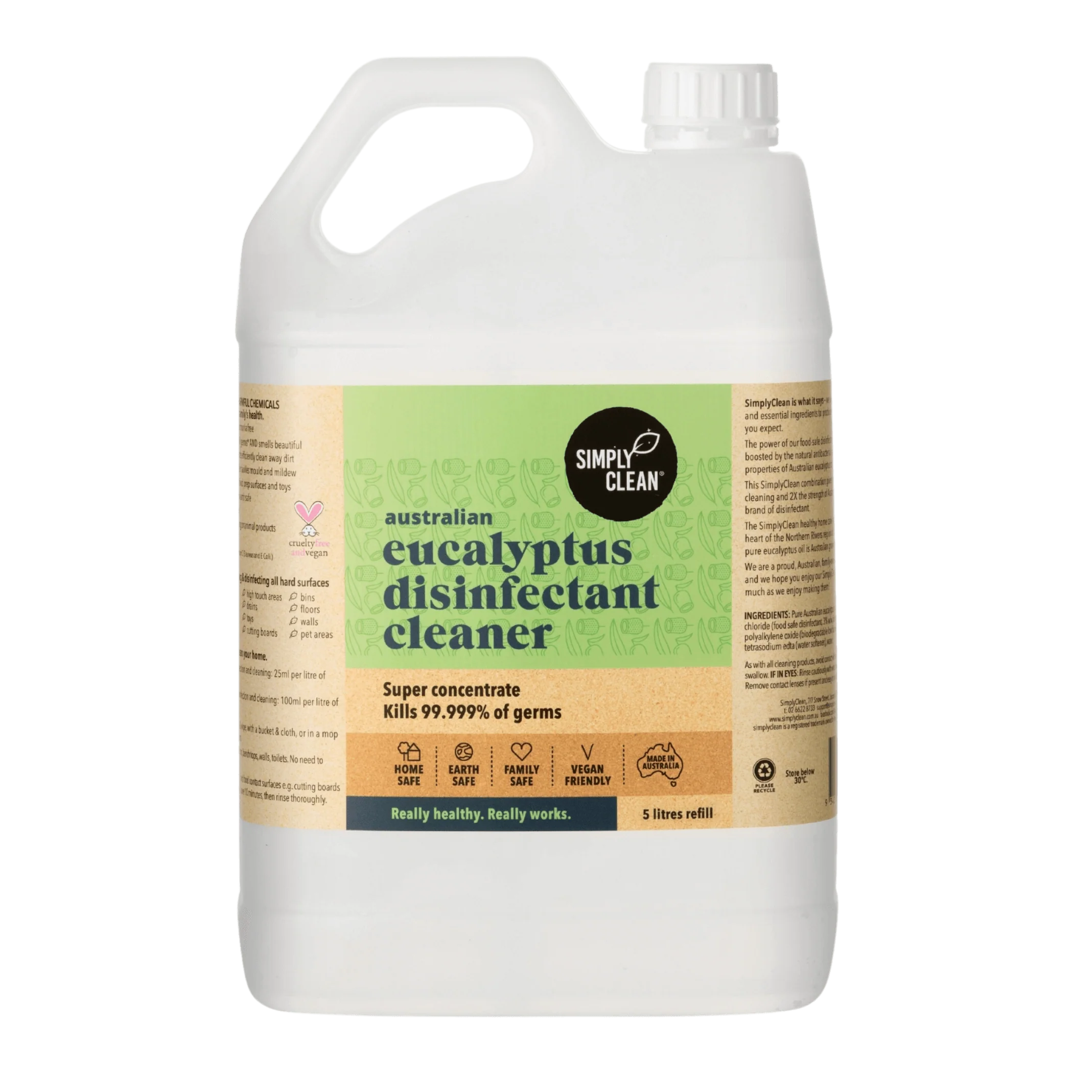 SimplyClean Eucalyptus Disinfectant Cleaner - 1L, 5L or 15L