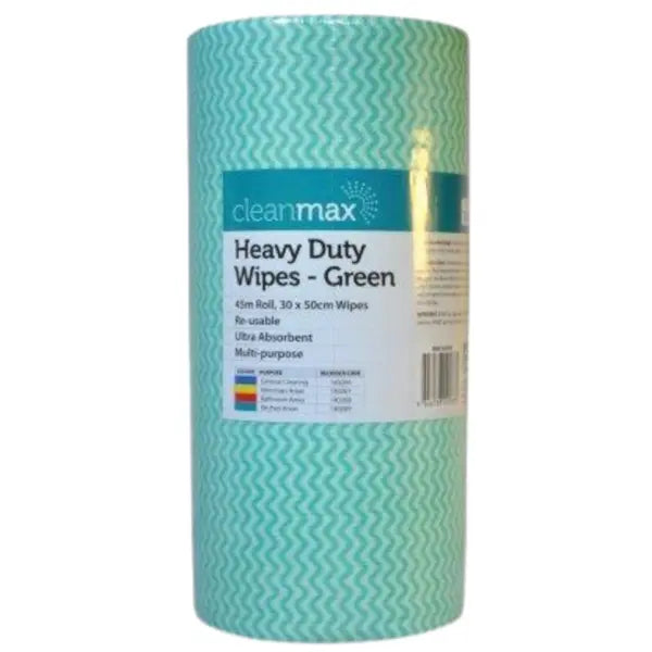 Cleanmax Heavy Duty Wipes Yellow 45m Roll Each