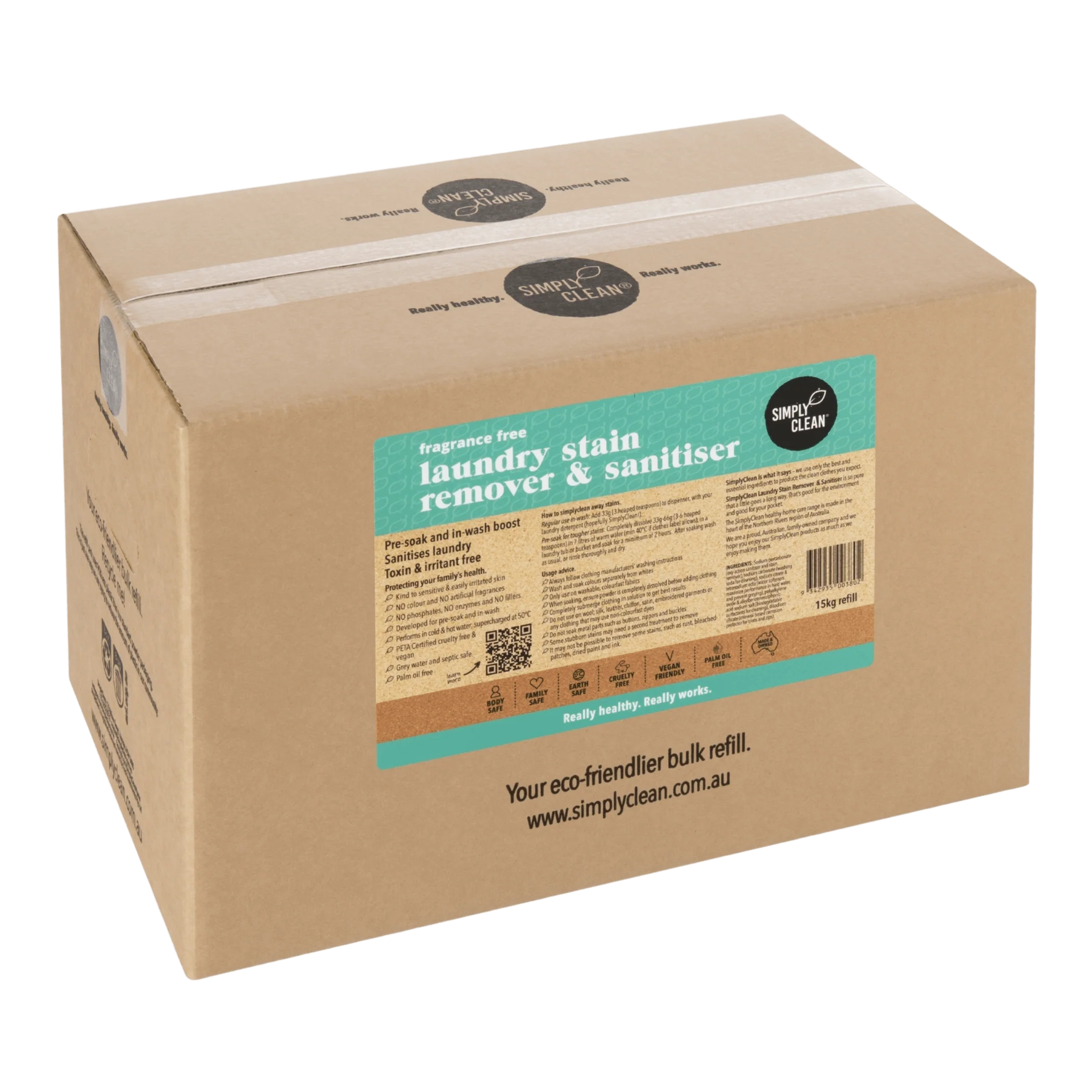 SimplyClean Fragrance Free Laundry Stain Remover - 1L, 5L or 15L