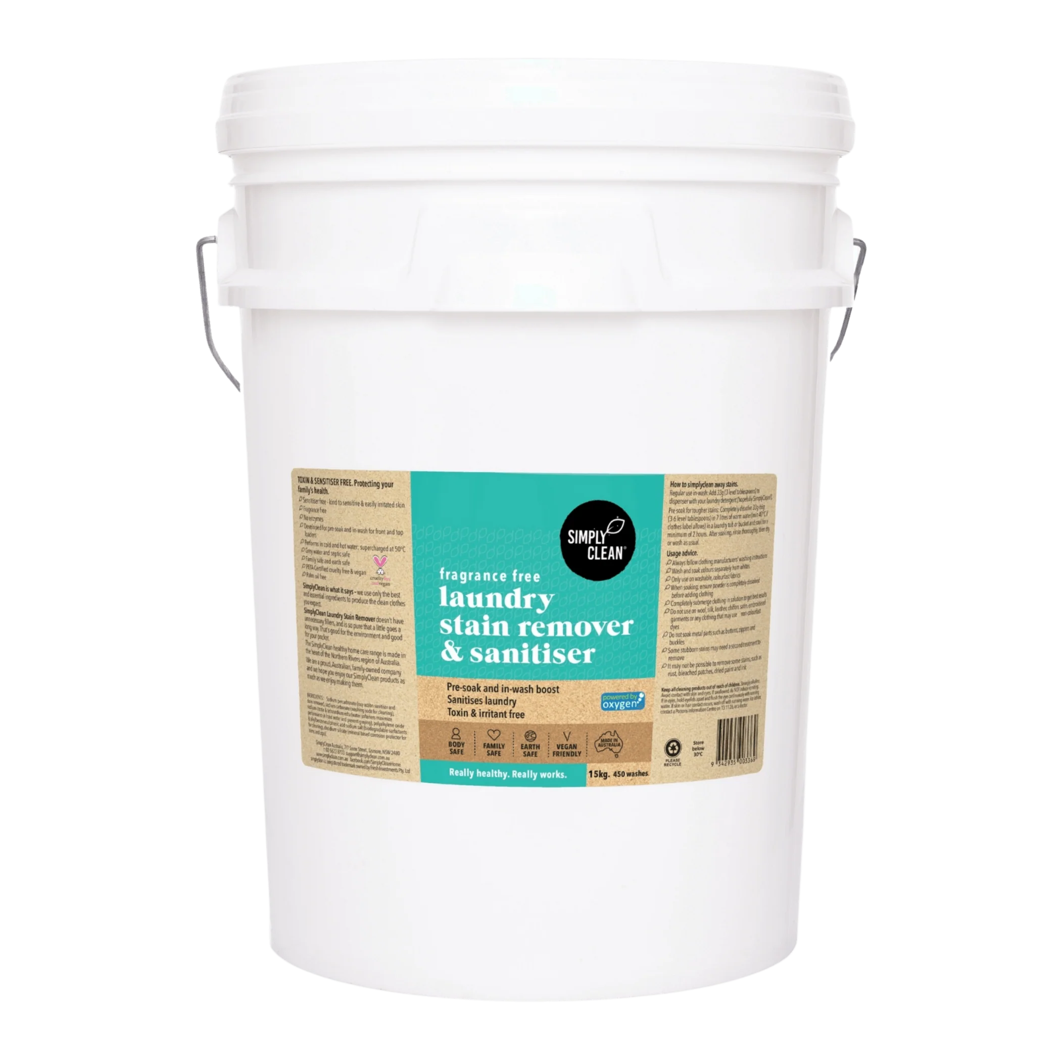 SimplyClean Fragrance Free Laundry Stain Remover - 1L, 5L or 15L