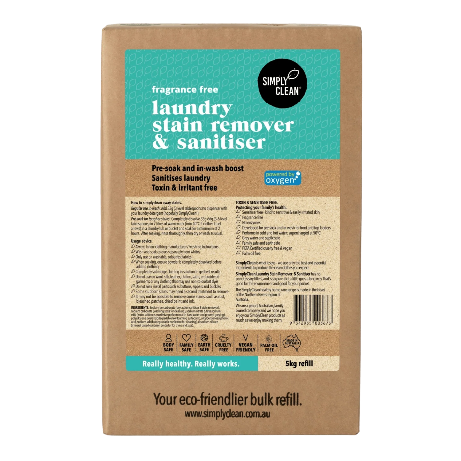 SimplyClean Fragrance Free Laundry Stain Remover - 1L, 5L or 15L