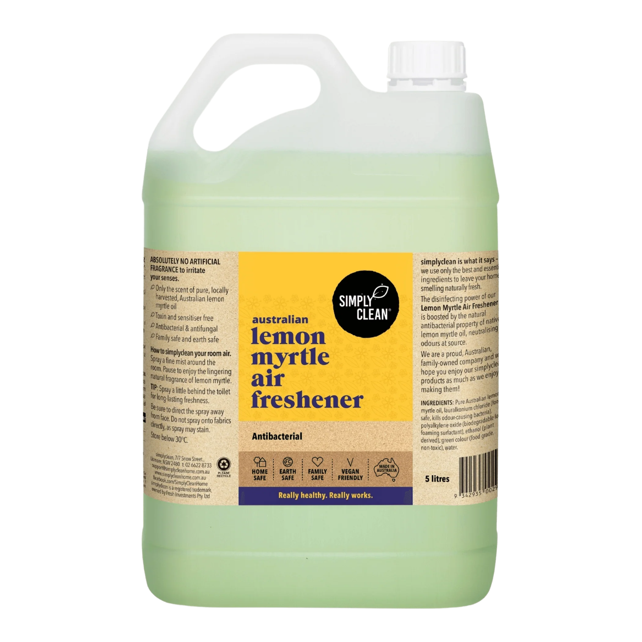 SimplyClean Lemon Myrtle Air Freshener - 250ml, 500ml or 5L