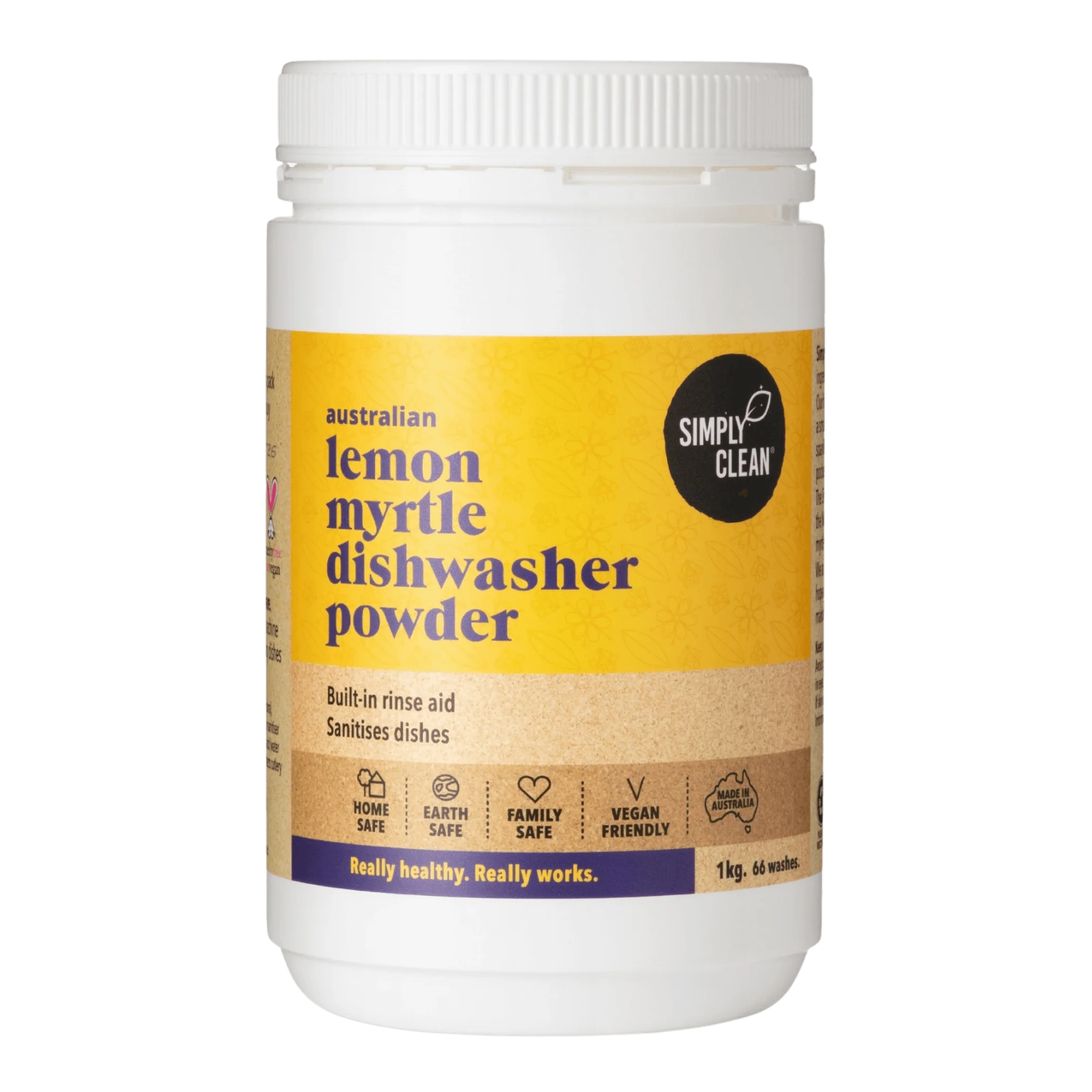 SimplyClean Lemon Myrtle Dishwasher POWDER - 1kg, 5kg or 15kg