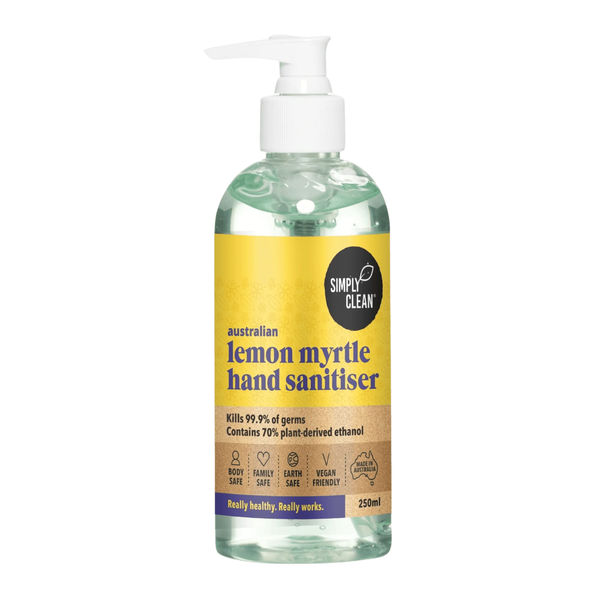 SimplyClean Lemon Myrtle Hand Sanitiser - 50ml, 250ml or 1L