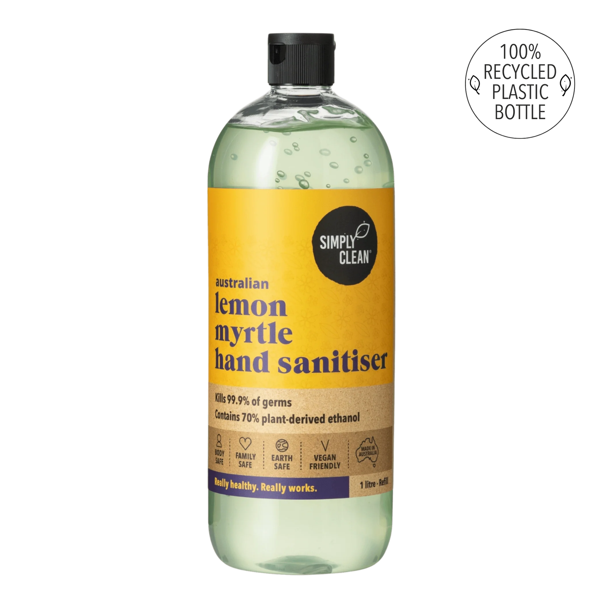SimplyClean Lemon Myrtle Hand Sanitiser - 50ml, 250ml or 1L