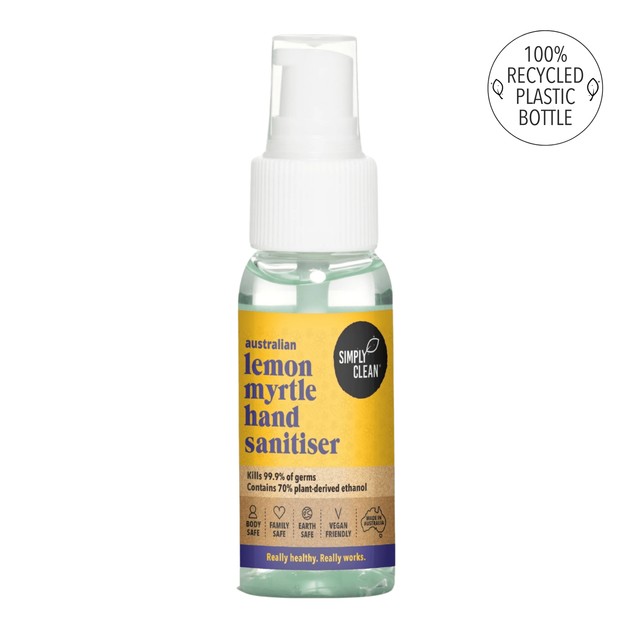 SimplyClean Lemon Myrtle Hand Sanitiser - 50ml, 250ml or 1L