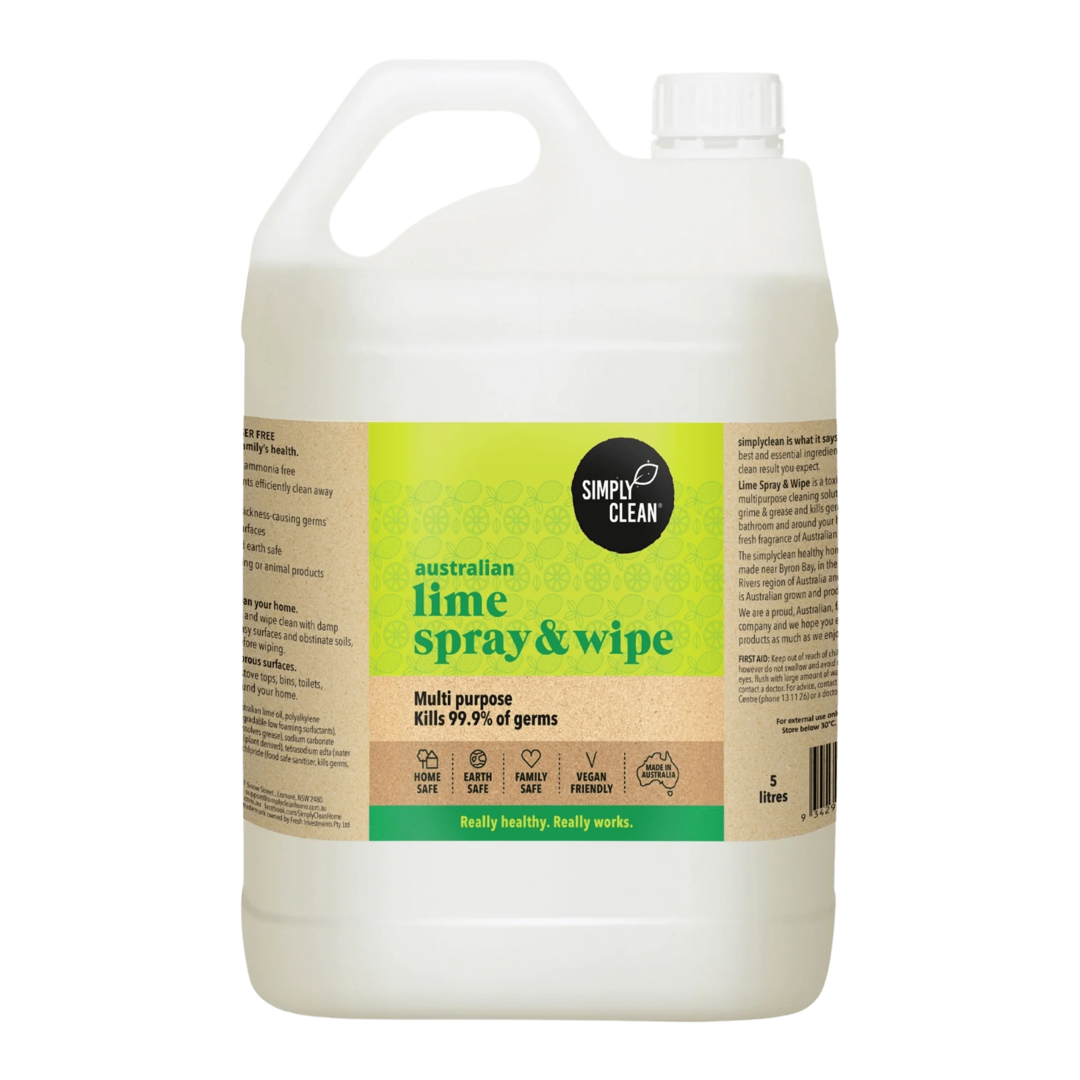 SimplyClean Lime Spray & Wipe - 500ml, 5L or 15L