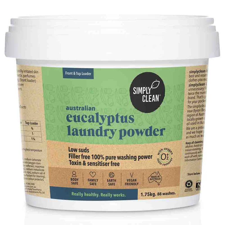 SimplyClean Eucalyptus Laundry POWDER - 1kg, 1.75kg, 4kg or 15kg